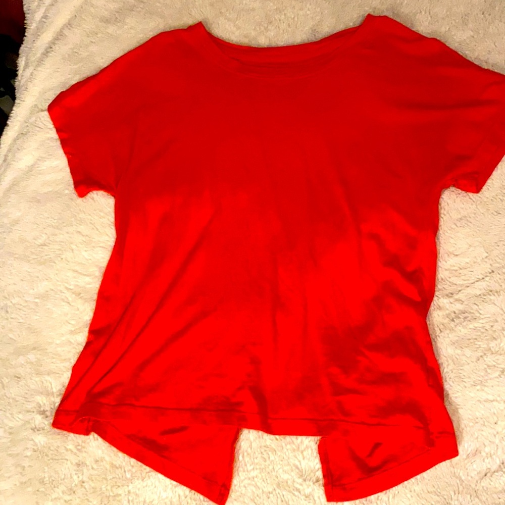 M neon reddish orange athletic works sports tee